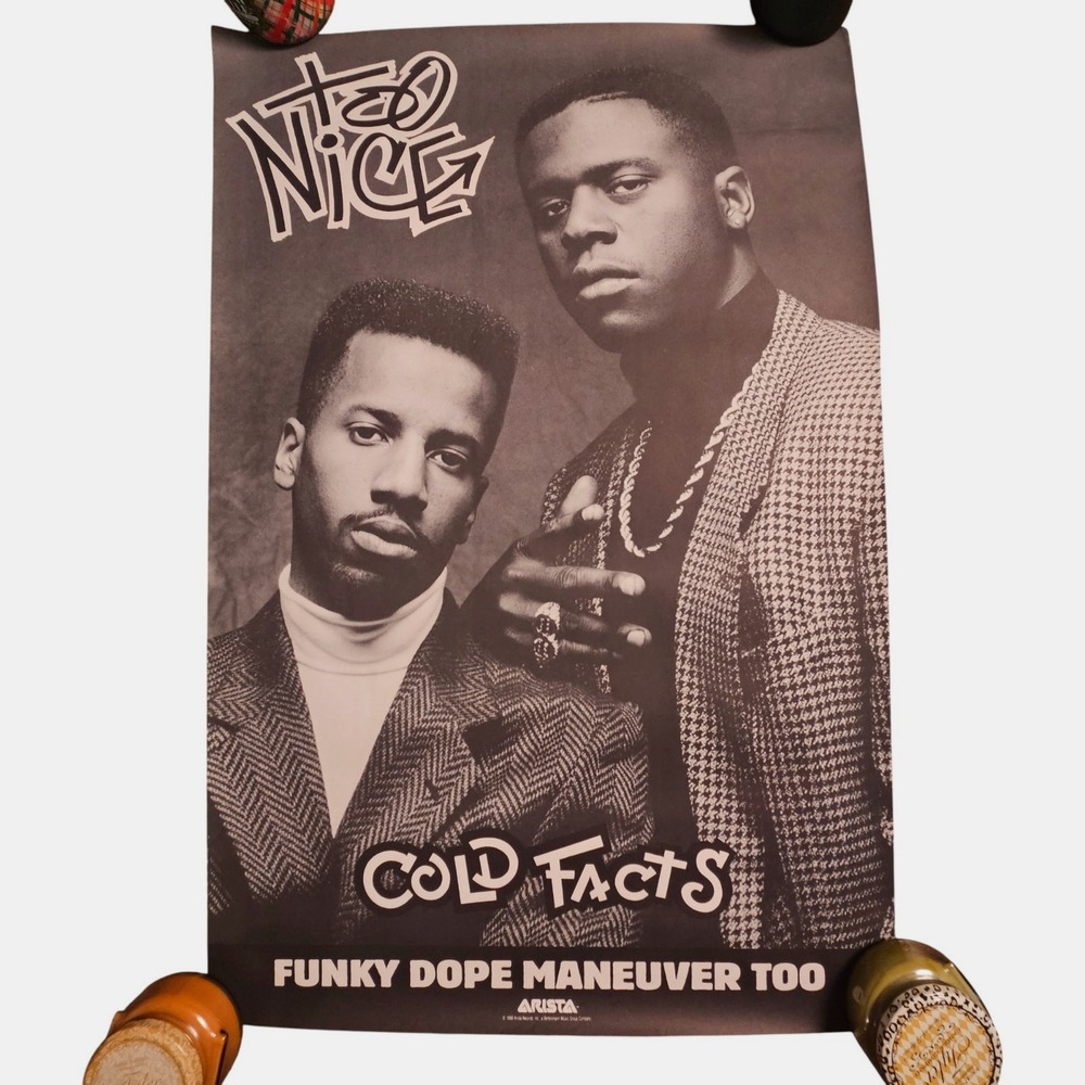 Too Nice Cold Facts 24x36 Promo Album Poster VINTAGE 1988 Arista Records Hip Hop